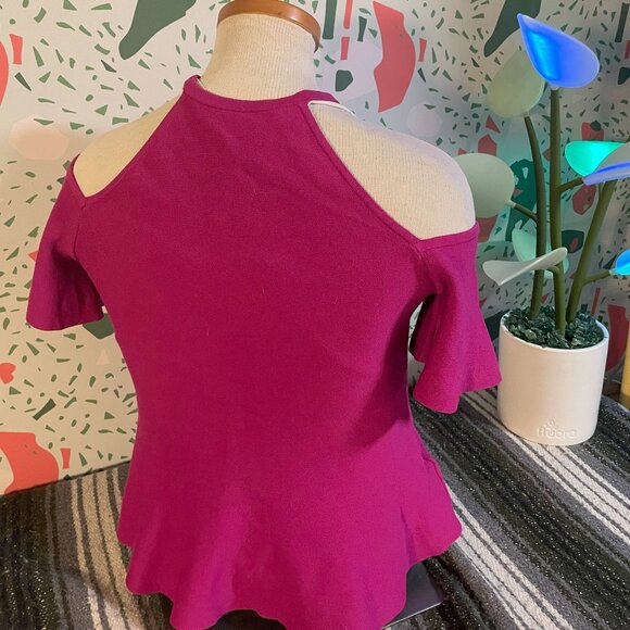 Ann Taylor Maroon Going Out Top - Petite Large - Picture 3 of 3